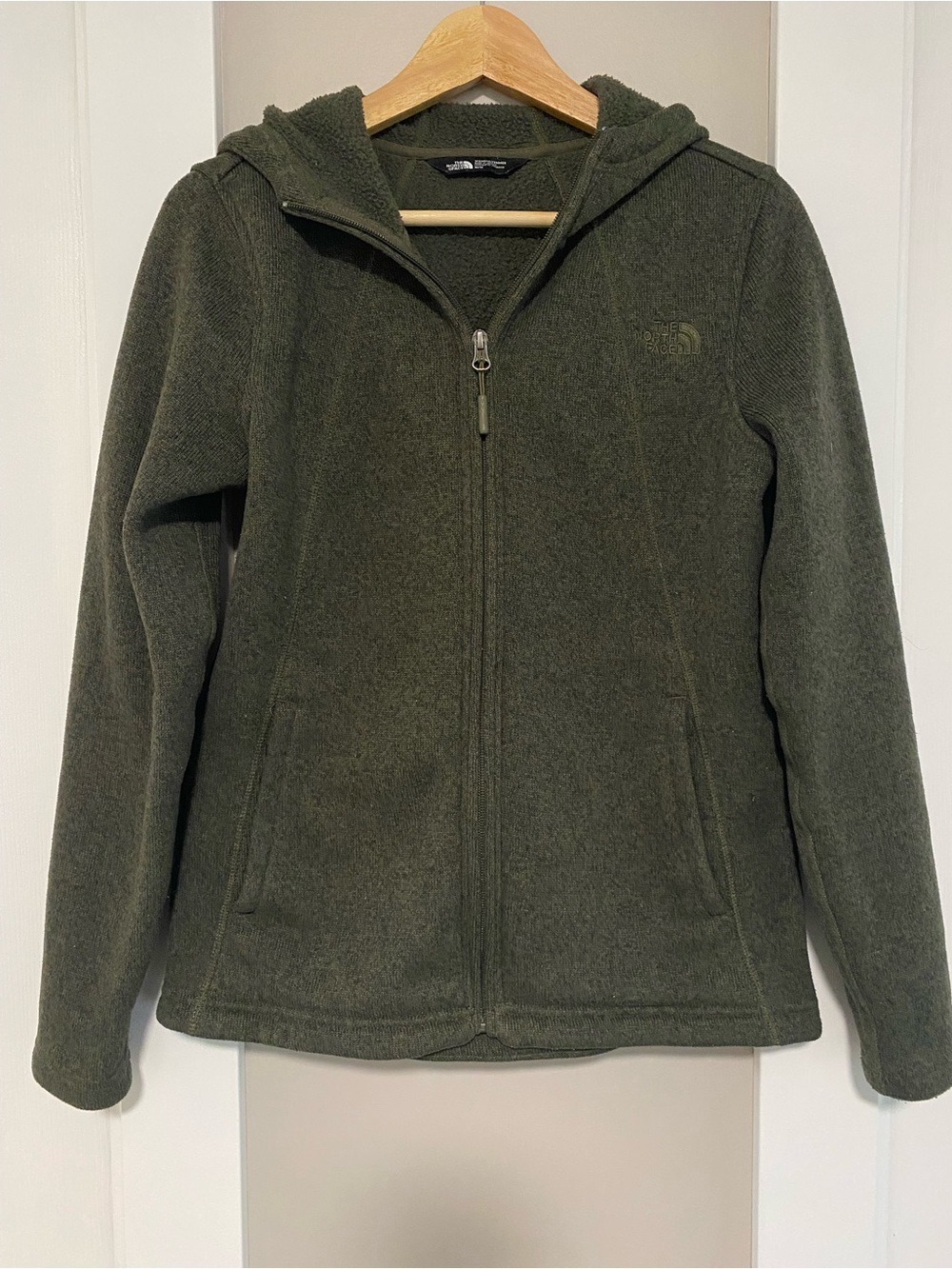 The North Face Olive Green women Full-Zip Fleece Hoodie